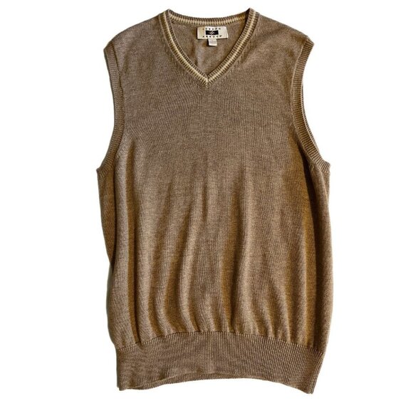 Vintage size LARGE Joseph Aboud tan sweater vest - Picture 6 of 6